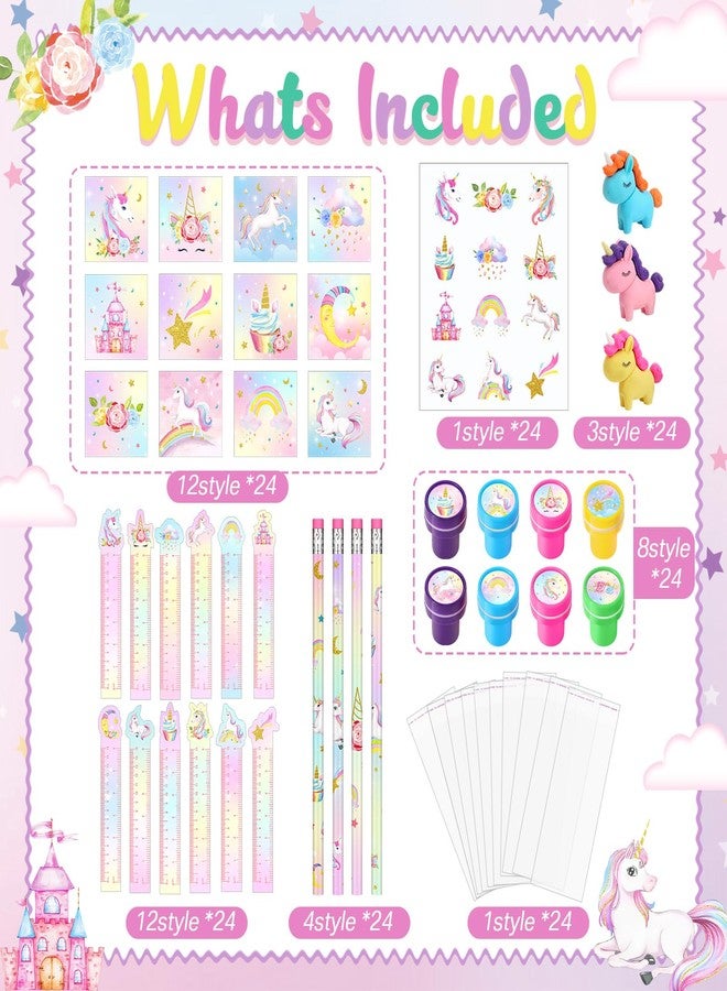 PerKoop 168 Pcs Unicorn Favors Unicorn Goodie Favor Bags with Mini Notebooks Pencils Sticker Stamps Pastel Rainbow Birthday Decorations for Adults Prizes Gifts Goody Favors Bag Fillers Supplies - Image 3